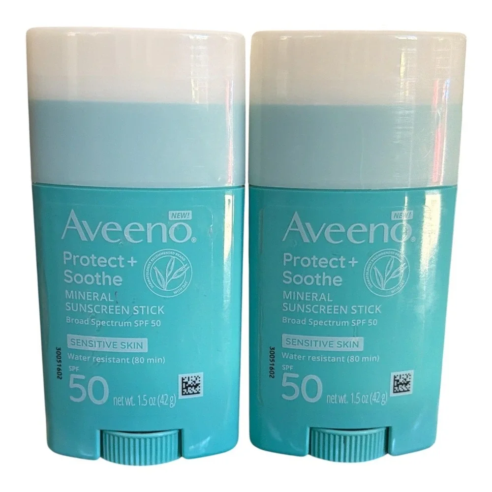 Aveeno Protect + Soothe Mineral Sunscreen Stick -Sensitive Skin, SPF 50 - 2 Pk